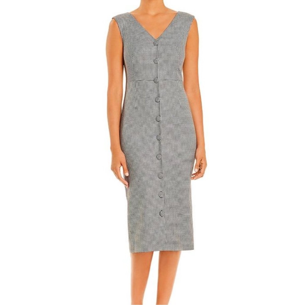 Elegant Tahari Gray Sleeveless Dress